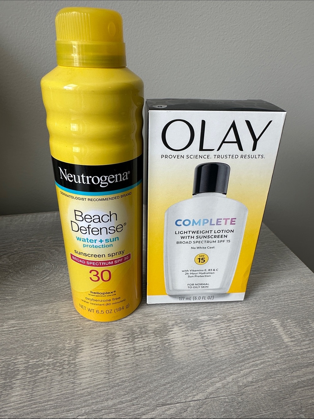 Olay SPF 15 Sunscreen for Face & Neutrogena SPF 30 Sunscreen for Body-Pair